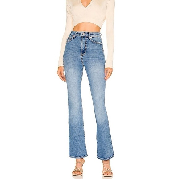 NWT Lovers + Friends Greyson Ultra‎ High Rise Slim Boot Jeans Skyline Blue 24 - Picture 1 of 13